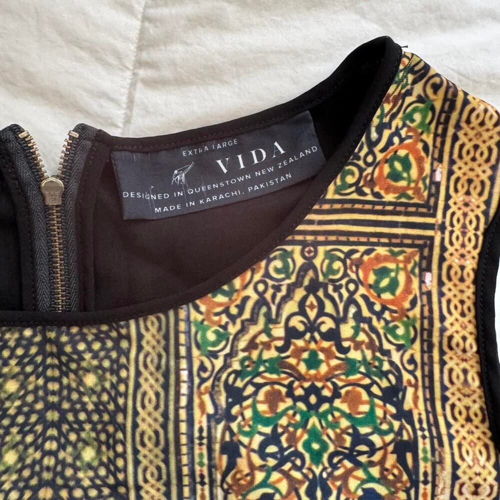 vida top geometric abstract print sleeveless top womens XL flowy artsy fairy - Picture 4 of 8